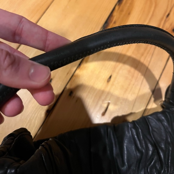 Prada Nappa Leather Gaufre Hobo Black Handbag. Gorgeous Ruffled Purse! - Picture 6 of 6